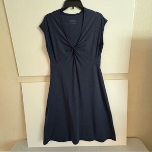 Patagonia Navy Blue A Line Stretchy, Wrinkle Resistant Dress